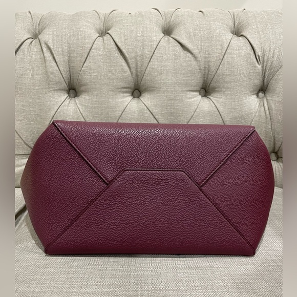 Celine small Cabas Phantom tote soft grained calfskin in burgundy acai - Picture 11 of 14